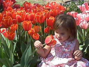 Girl in Tulips